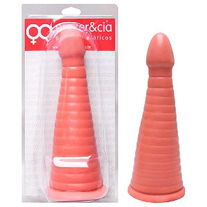 Plug Cone Pênis Borracha Maciça 25 X 7,5cm Prazer E Cia