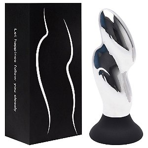 Plug Anal Metal Ventosa Recarregável 10 Vibrações Vipmix