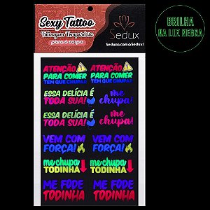 Tem Que Chupar Tatuagem Neon 10 X 15cm Sedux