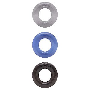 Kit Anel Peniano 3 Cores 3,7cm Sexy Import