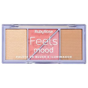 Paleta De Blush E Iluminador Feels Mood 10,3g Ruby Rose