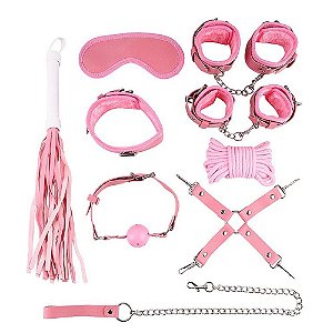 Kit Fetiche Bondage Sado Rosa Sexy Import