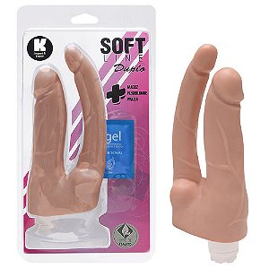 Pênis Duplo Vibrador Interno 17cm Kgel