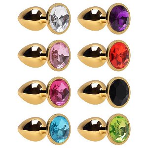 Plug Anal P Cônico Dourado 7 X 2,8cm Sexy Import