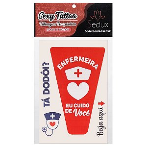 Enfermeira Tatuagem Temporária 10 X 14cm Sedux