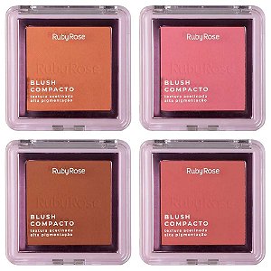 Blush Compacto Com Textura Acetinada Ruby Rose