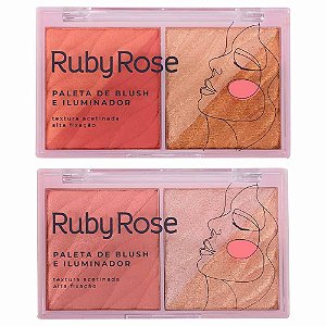 Paleta De Blush E Iluminador Ruby Rose