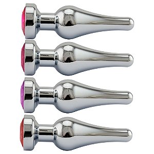 Plug Anal Aço Com Cristal Brilhante Sexy Import