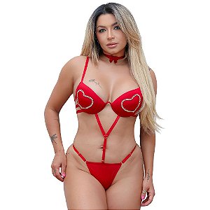 Body Kiss Em Cirre Detalhe Strass Tallyta