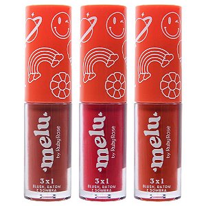 Batom Blush Sombra 3 Em 1 Melu Ruby Rose