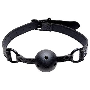 Mordaça Couro Com Bola Sexy Import