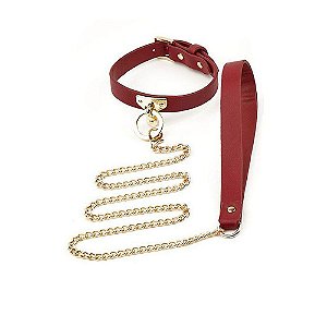 Coleira Bondage E Correte Guia Vermelho Si