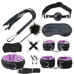 Kit Sado Black Wolf Roxo Bondage Sexy Import