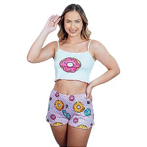 Pijama Virgínia Donuts Gota De Sonho