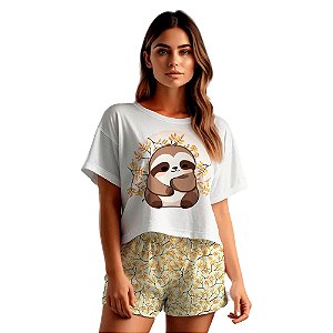 Pijama Curto Joyce Preguicinha Gota De Sonho