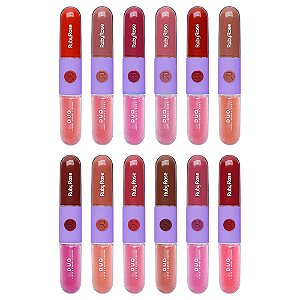 Batom Líquido E Gloss Duo 4,8g Ruby Rose