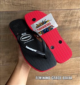 HAVAIANAS QUADRADA COR VERMELHA E PRETA