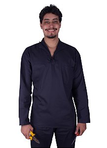 Linha Pro - Jaleco Unissex M/longa Gola Italiana - Brim