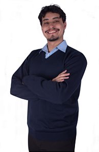 Suéter Masculino de Lã Gola V