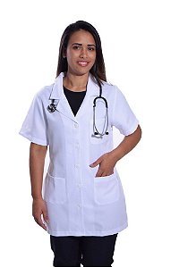 Jaleco Feminino M/Curta Micro Gabardine