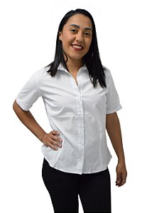 Linha Pro - Camisa  Feminina Social M/Curta em TRICOLINE