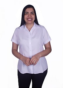 Linha Pro - Camisa  Feminina Social M/Curta em TRICOLINE