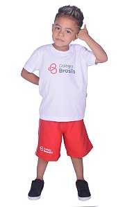 (C)BRA042 -Ed infantil/ Fundamental - Camiseta Unissex Manga Curta M/M - Branco