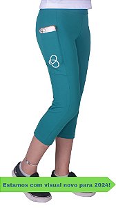 (B) BRA037 Ensino Fundamental - Calça Fitness C/Bolso Suplex - Verde