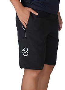 (D)BRA041 - Bermuda Masculina Micro - Preto (Ensino Médio)