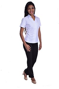 Camisa Social Feminina M/Curta em Ergonomic