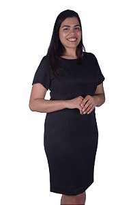 Vestido Social Manga Curta em Two Way