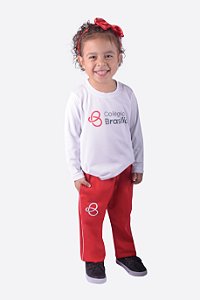 BRA070 Ed. Infantil - Calça Unissex Helanca - Vermelha