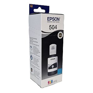 Garrafa de Tinta EPSON T504120 504 Preto Refil 27ml para ecotank L4150 L4160 L6161 L6171 L6191