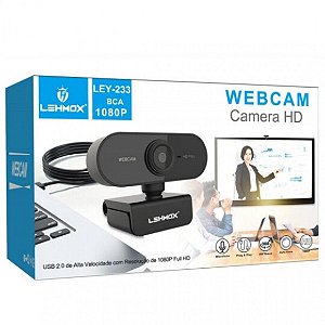 Webcam Full HD 1080p com microfone para videoconferência Ley-233