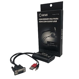 Conversor VGA para HDMI com Áudio USB LT-156 Lotus