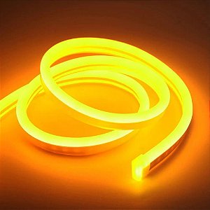 Fita Led Neon Silicone 5m 5 Metros Corte 2.5cm Flex 12v Amarelo