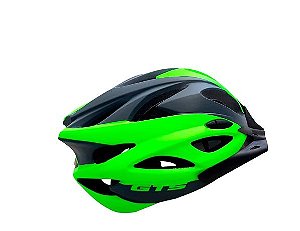 Capacete Ciclismo Gts Com Luz Led Cor Verde Com Preto Tamanho M Cod. 80938