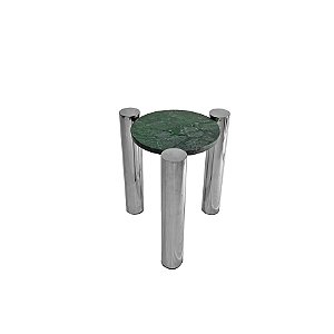 MESA LATERAL LOREN - INOX E MÁRMORE