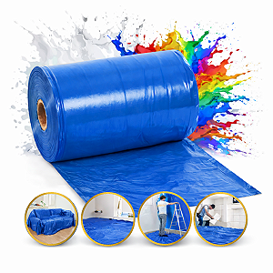 Bobina Lona Plástica Azul Média 4x20