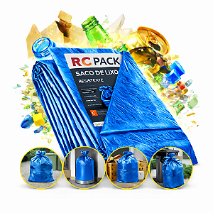 Saco De Lixo 60 Litros Azul comum - 100 unidades