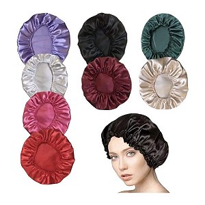 Touca de Cetim Antifrizz Touca de Banho de Cetim Impermeável Reutilizável Feminina