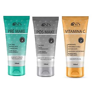 Kit 2 Sabonete Isis Resende - Pre Make + Pos Make + Vitamina C
