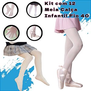 Meia Calça Infantil Branca Fio 40 Basica