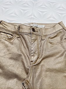 Calça em jeans METALIZADO