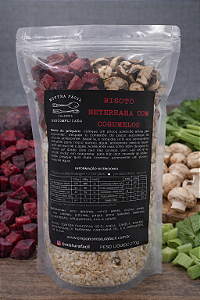RISOTO BETERRABA COM COGUMELOS