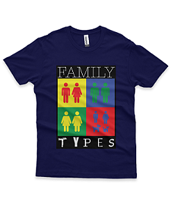 Ágape Carita®️ Family Types ::: Camiseta Exclusiva ::: Azul