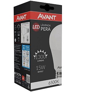 LAMPADA LED BRANCA 6500K 15W AVANT