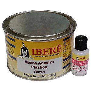 Massa adesiva Plástica Ibere Cinza 400g