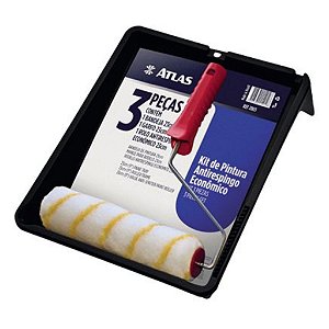 KIT PINTURA ROLO POLIESTER ANTIRESPINGO 3 PEÇAS - ATLAS