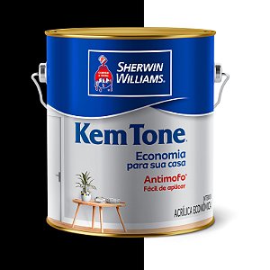 TINTA KEMTONE PRETO 3,600L - SHERWIN-WILLIAMS
